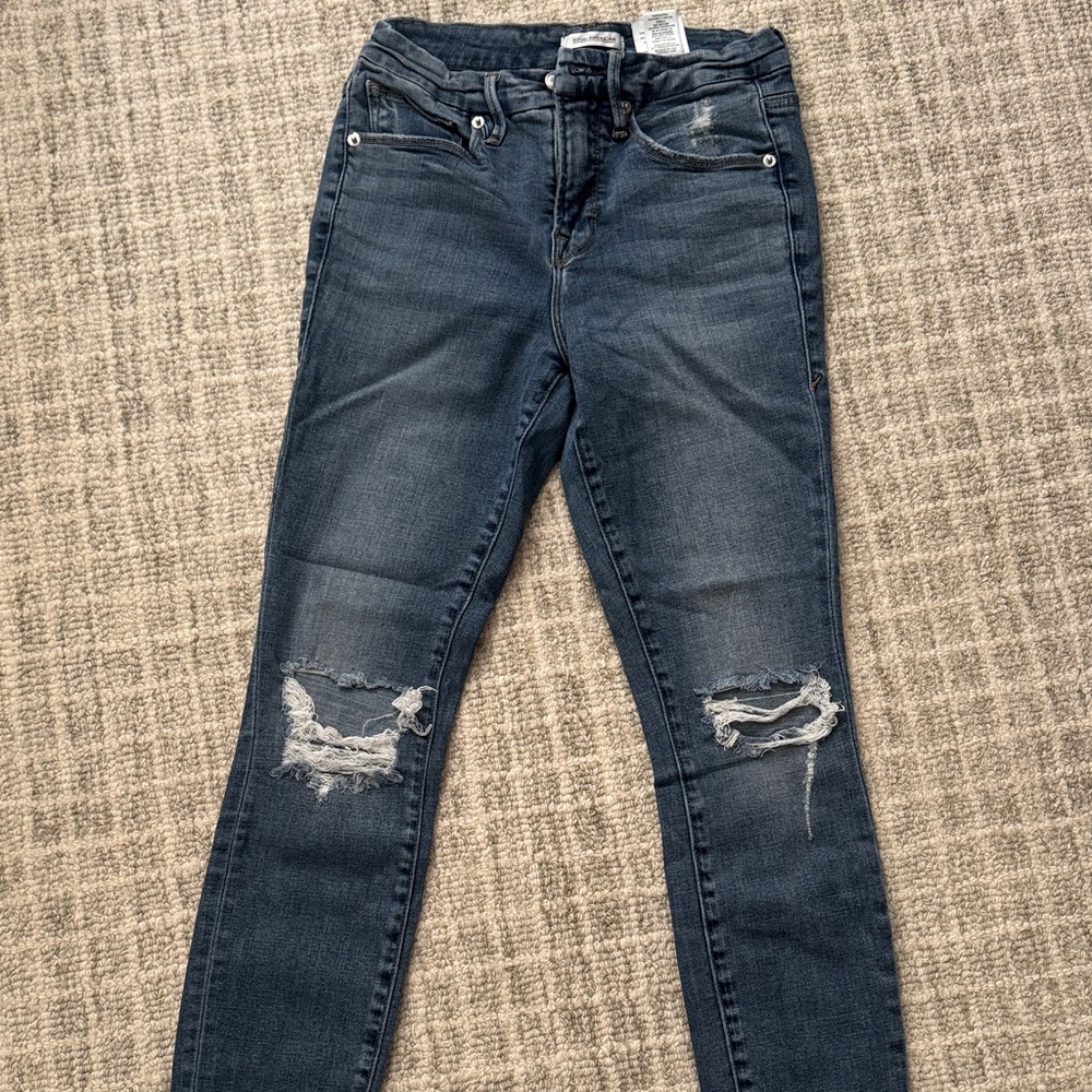 Good American - Good Legs Cropped Distressed Jeans